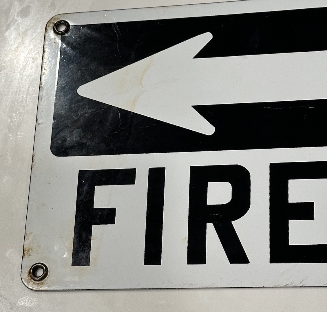 VTG ORIGINAL FIRE EXIT Porcelain Sign Industrial Oil Field Gas Station