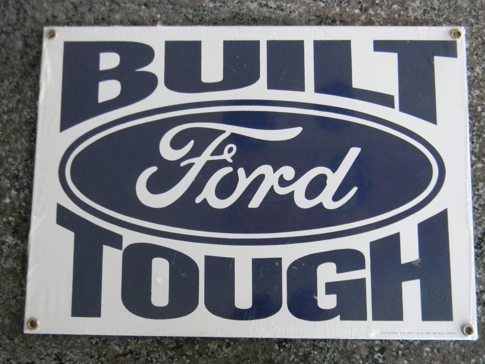 Ford Tough Porcelain on Heavy Steel Indoor/Outdoor Sign – New Sealed!