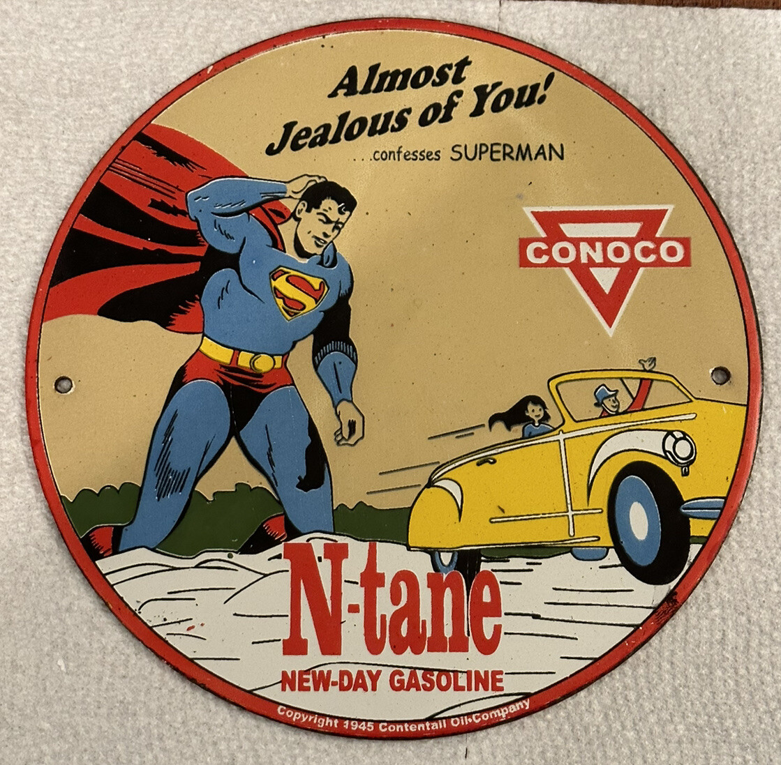 Conoco N-Tane Porcelain Enamel Metal Sign