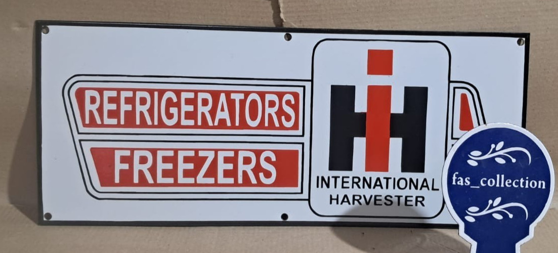 International Harvester Porcelain Enamel Sign 24 x 10 Inches 1 Sided