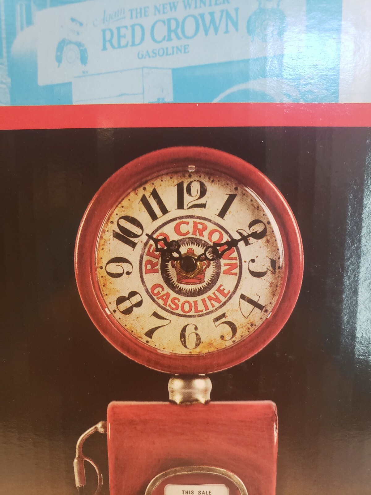 Chevron Red Crown Retro Gas Pump Clock