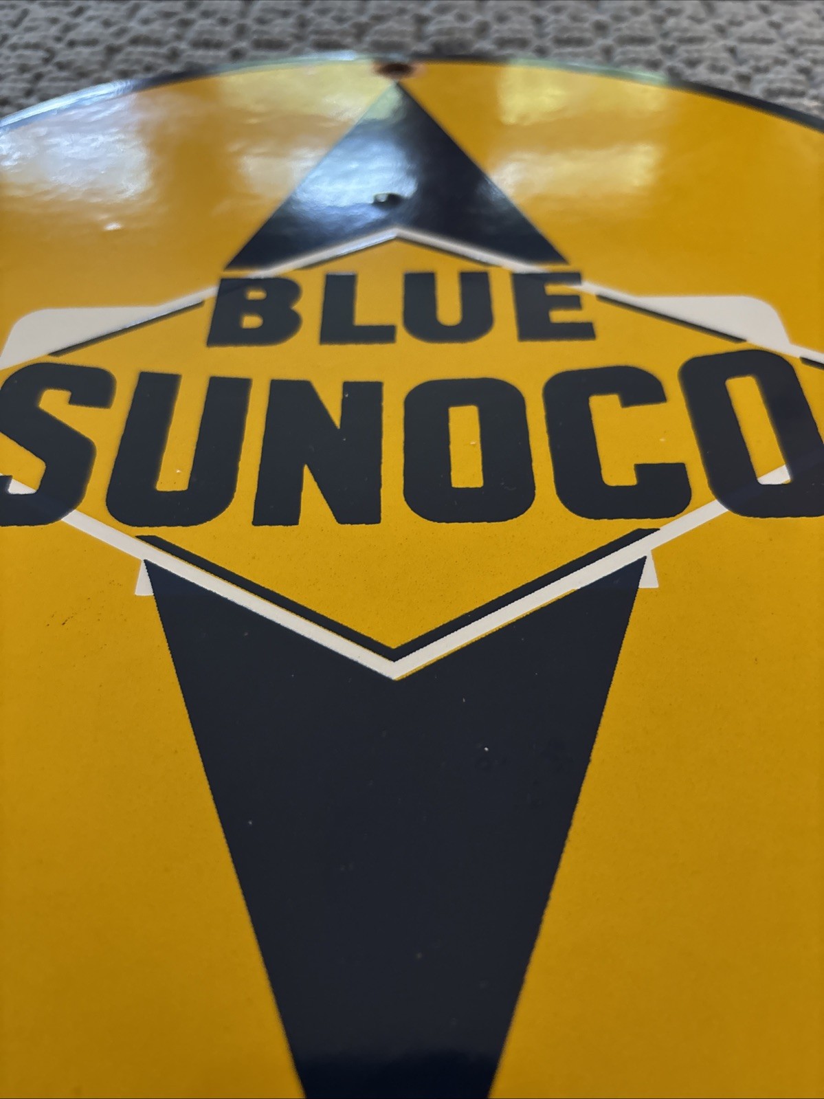 Sunoco Motor Oils Porcelain Sign – Gasoline Advertising Gas Pump 12” A1