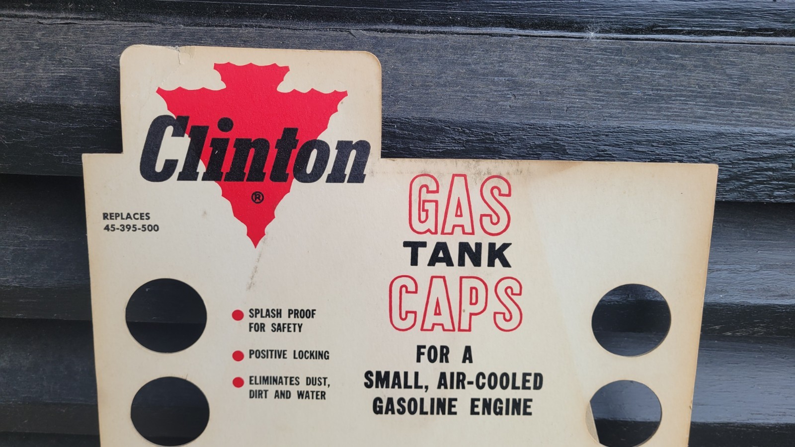 Clinton Small Engine Gas Cap Display Auto Parts Counter Display Esle Back Sign