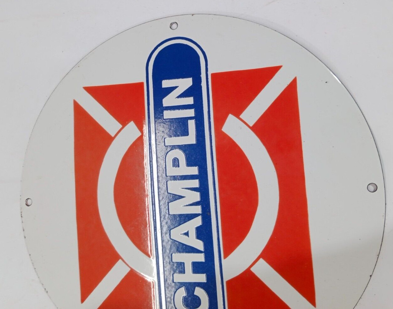 Champlin Porcelain Enamel Sign 12 x 12 Inches 1 Sided