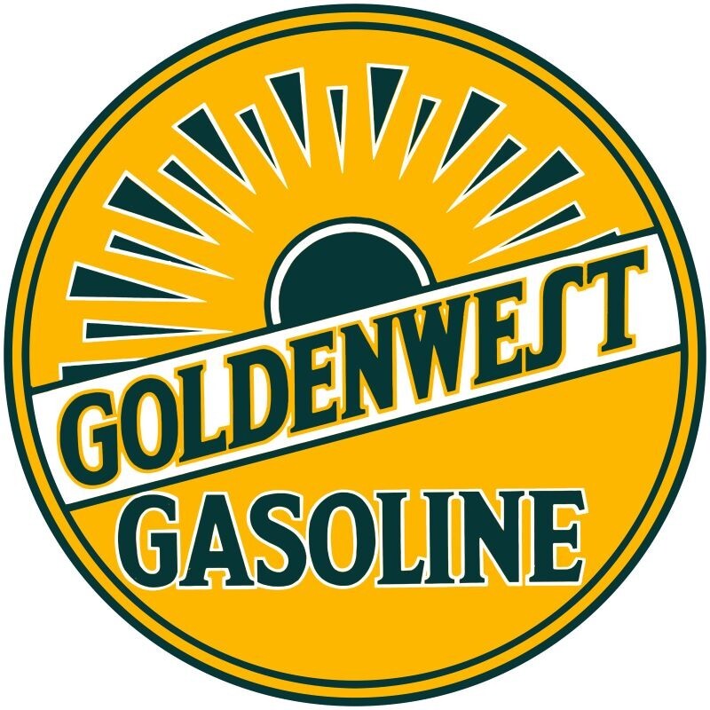 Goldenwest Gasoline NEW Sign: 18″ Dia. Round USA STEEL XL- 4 LBS