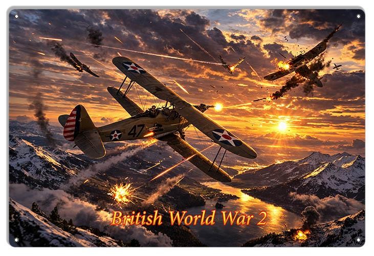 Vintage Style Metal Sign Sopwith Camel British Biplane 12×18 Made USA