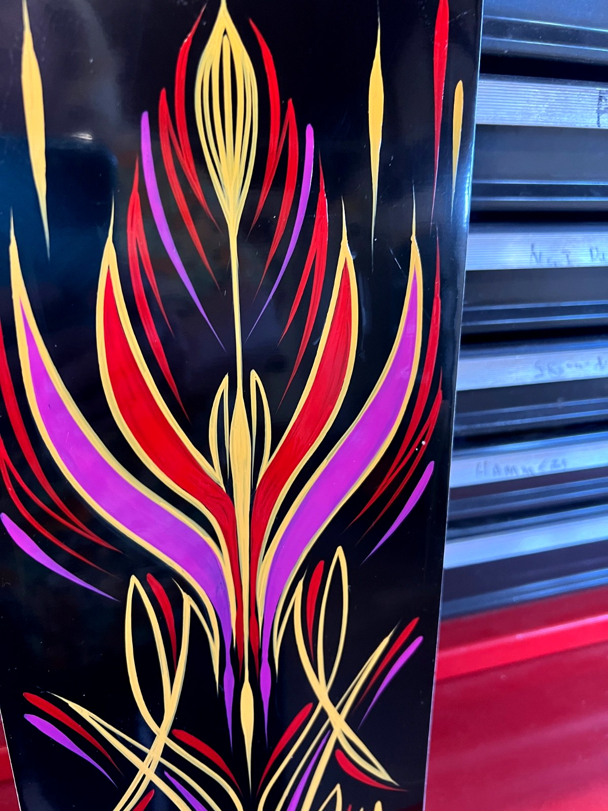 PINSTRIPED Panel Hot Rat Rod KUSTOM KULTURE Garage Sign Art Original Custom Shop