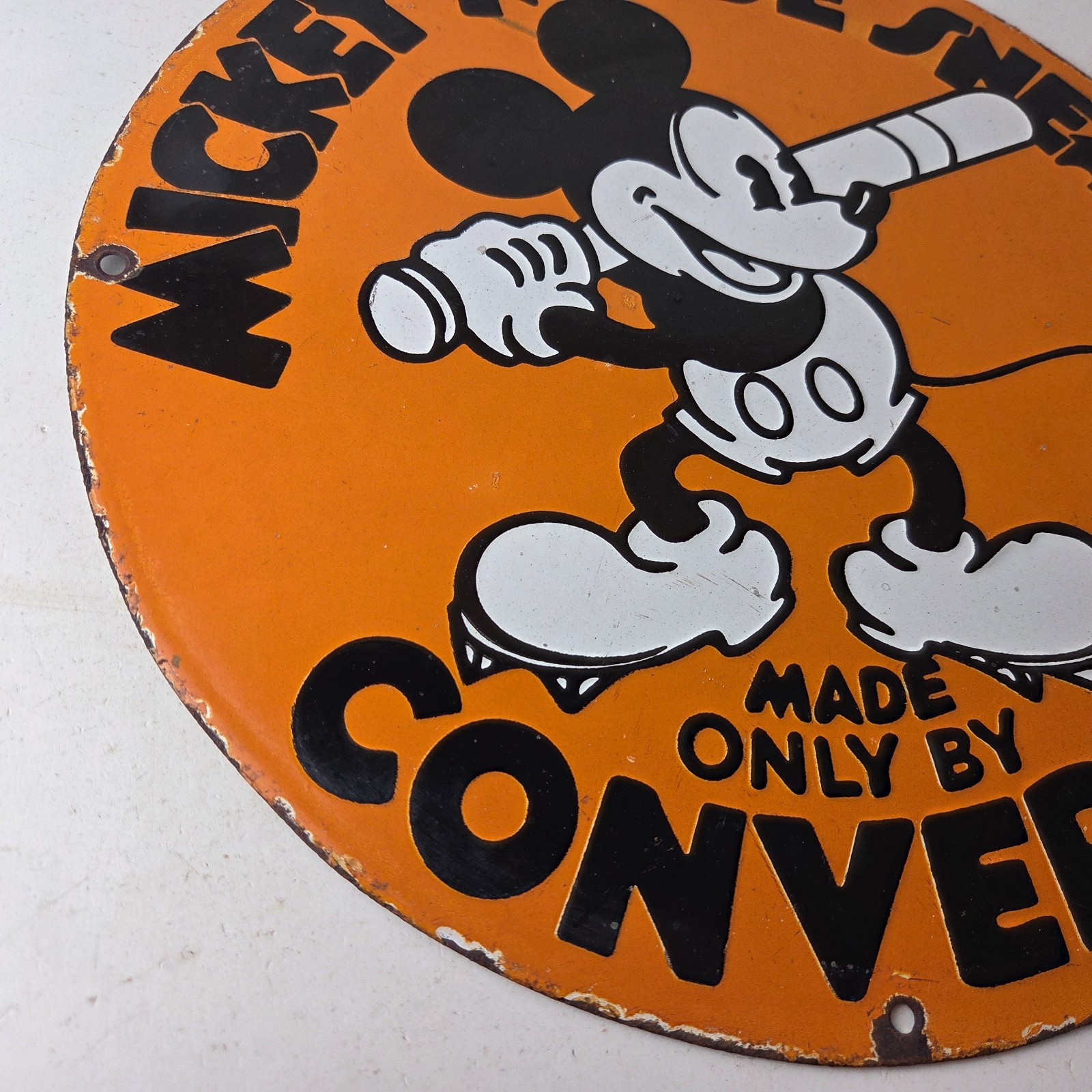 Vintage Converse Shoes – Mickey Mouse Porcelain Gas Pump Service Station Sign