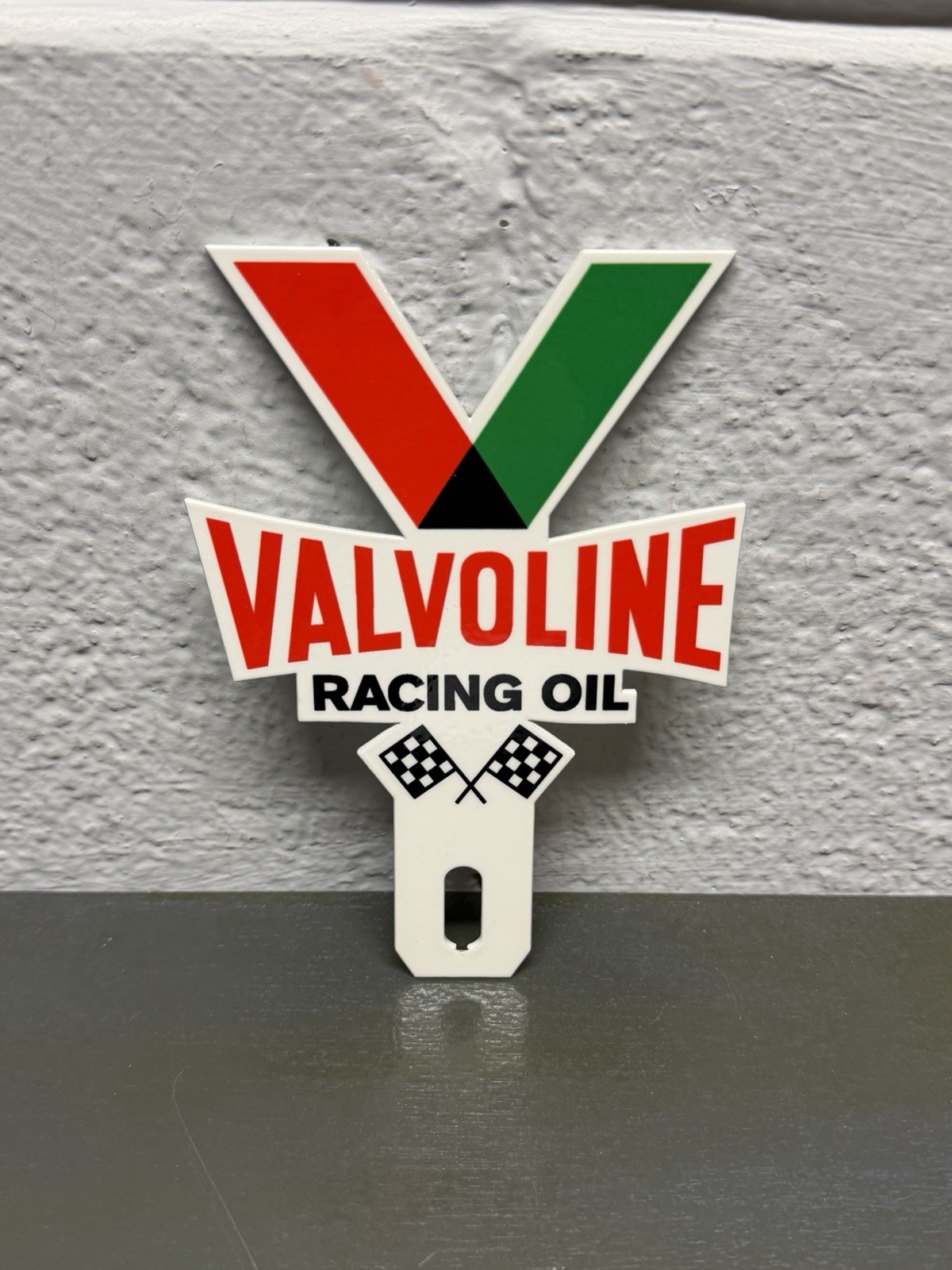 VALVOLINE Racing Oil Metal Plate Topper Gas Station Sign Car Engine