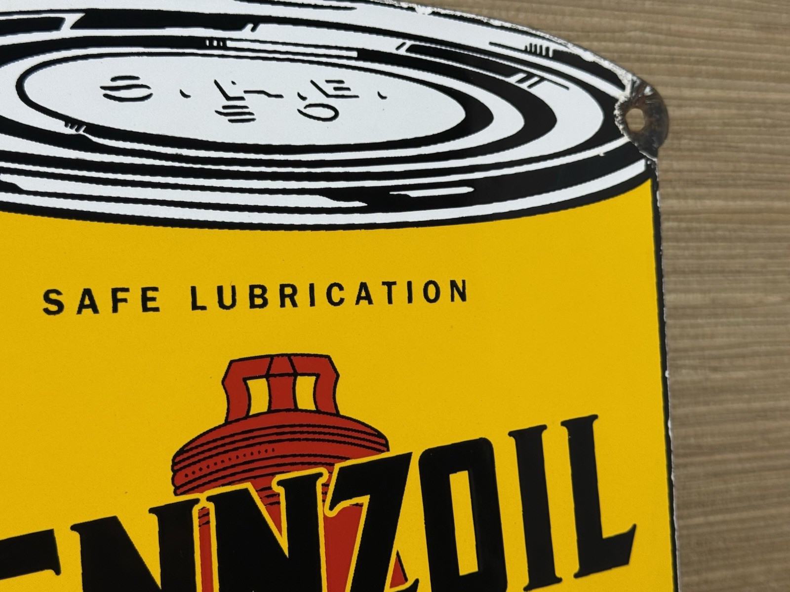 VINTAGE PENNZOIL MOTOR OIL PORCELAIN SIGN GASOLINE SERVICE STATION PUMP PLATE