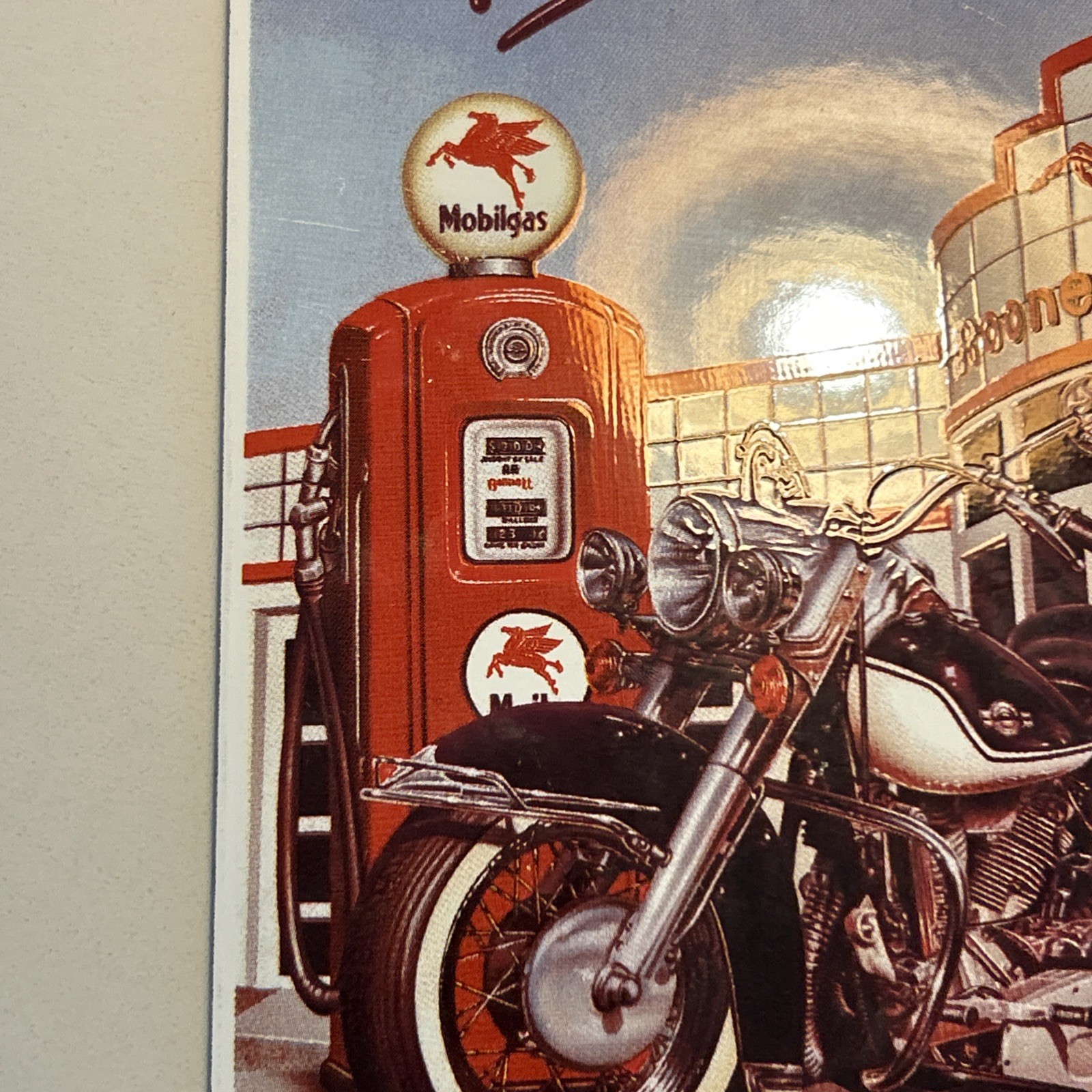 Vintage 1998 Ande Rooney Coast To Coast Travel USA Mobilgas Porcelain Sign