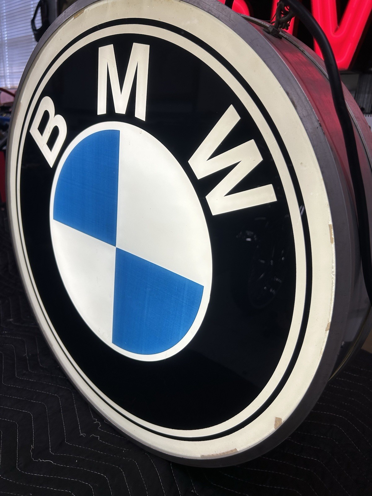 BMW Double Sided Illuminated Dealer Sign Underwriters Rare Collectible