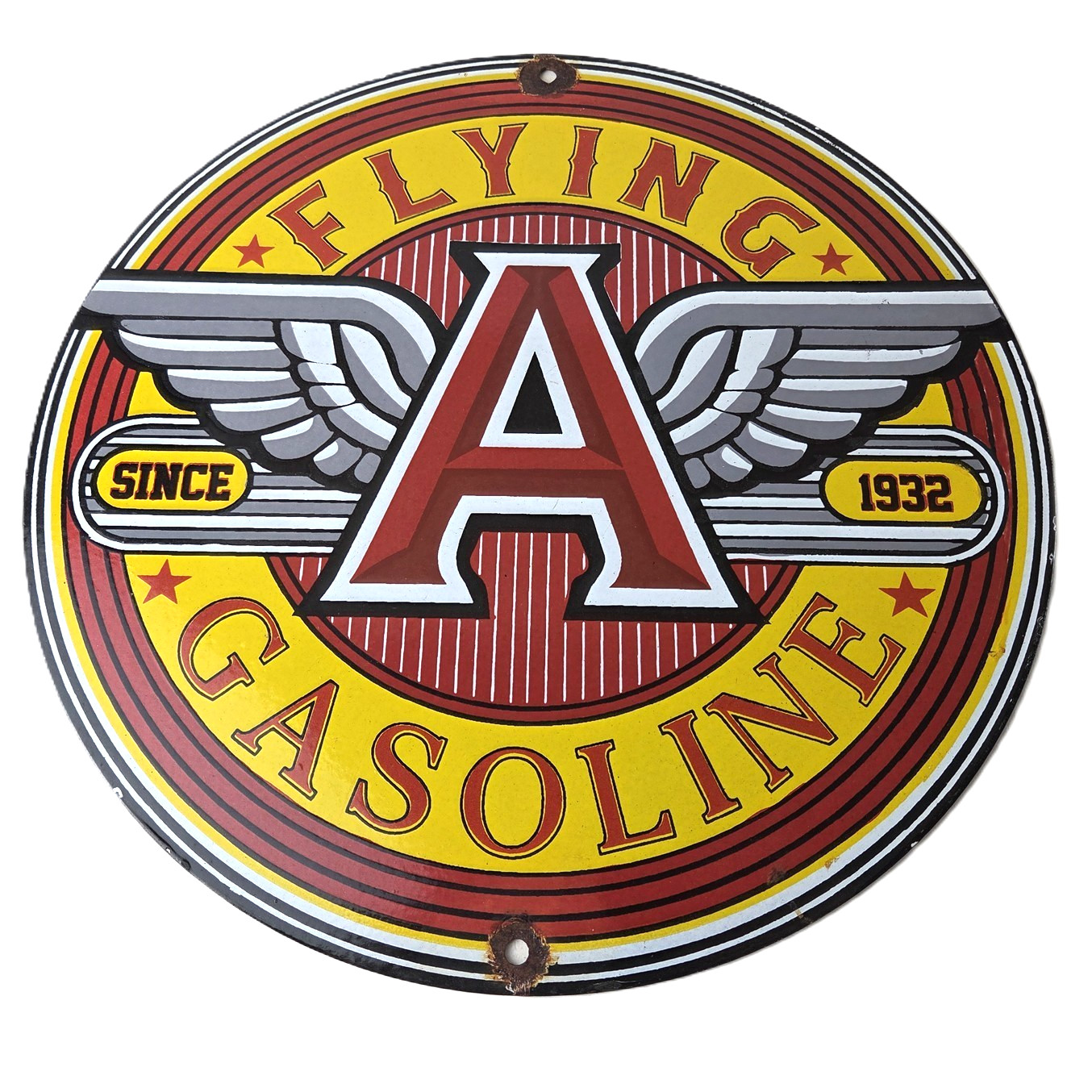 Vintage Flying A Gasoline Sign – Gas Oil Service Station Pump Advertising Sign