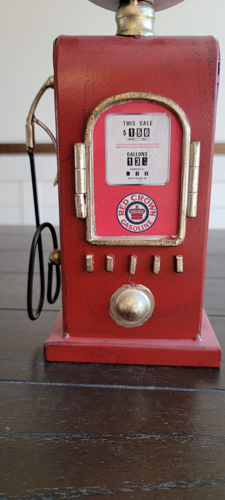 Chevron Red Crown Retro Gas Pump Clock