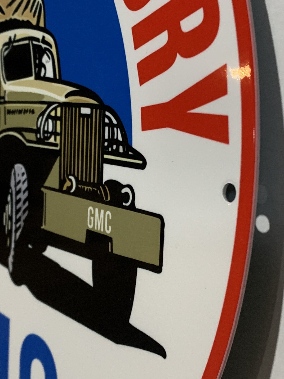 Vintage Style GMC Army Trucks Pulling For Victory Steel Quality Heavy Sign