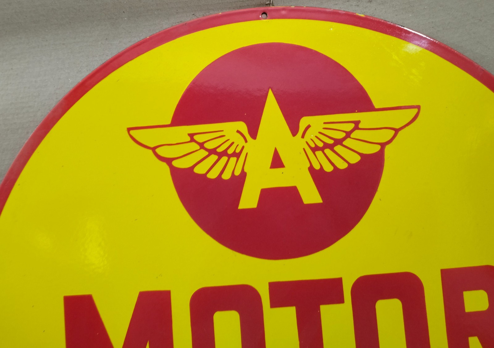 Flying A Motor Diesel Fuel Porcelain Enamel Sign 30 X 30 Inches 1 sides