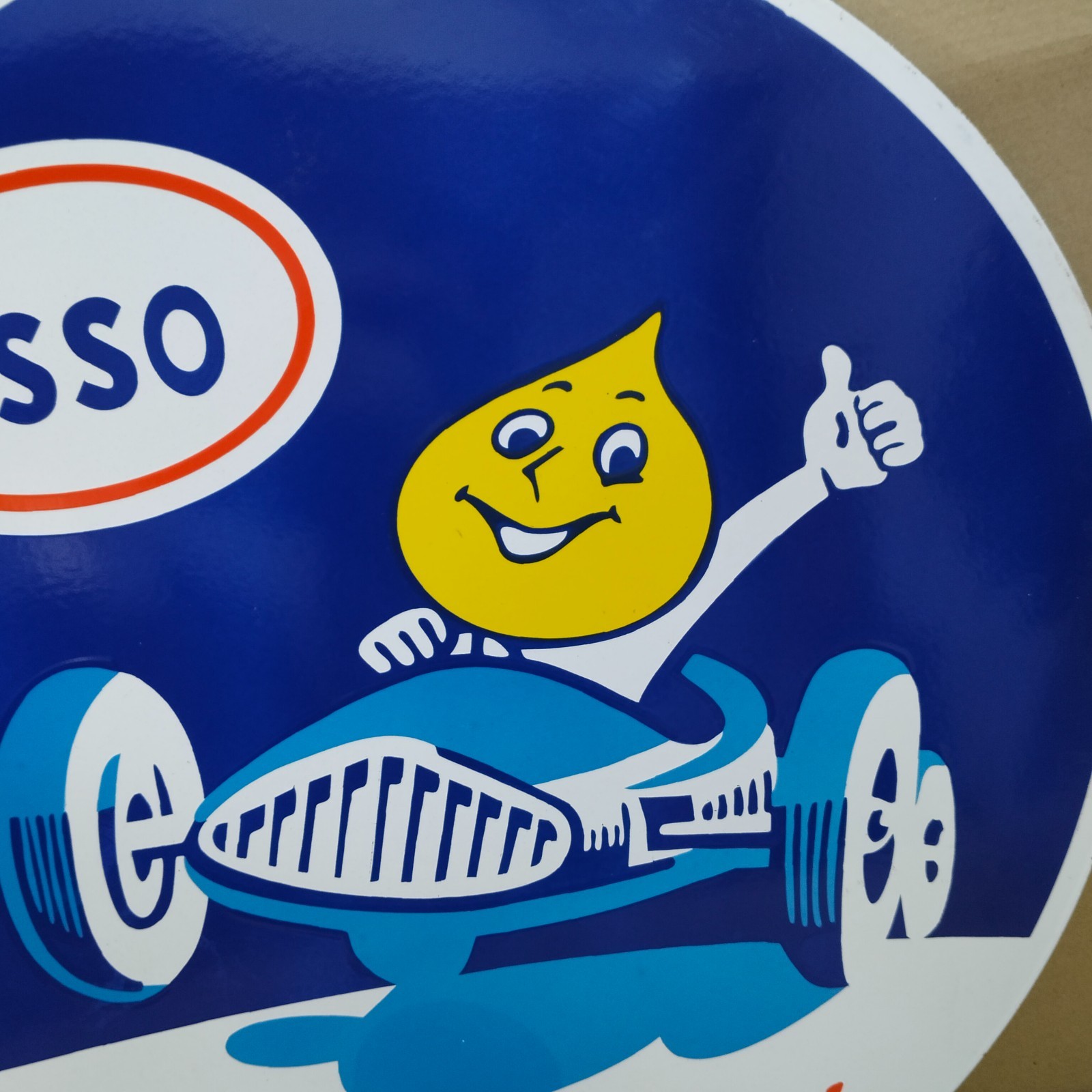Esso Porcelain Enamel Sign 30 X 30 Inches 1 sides