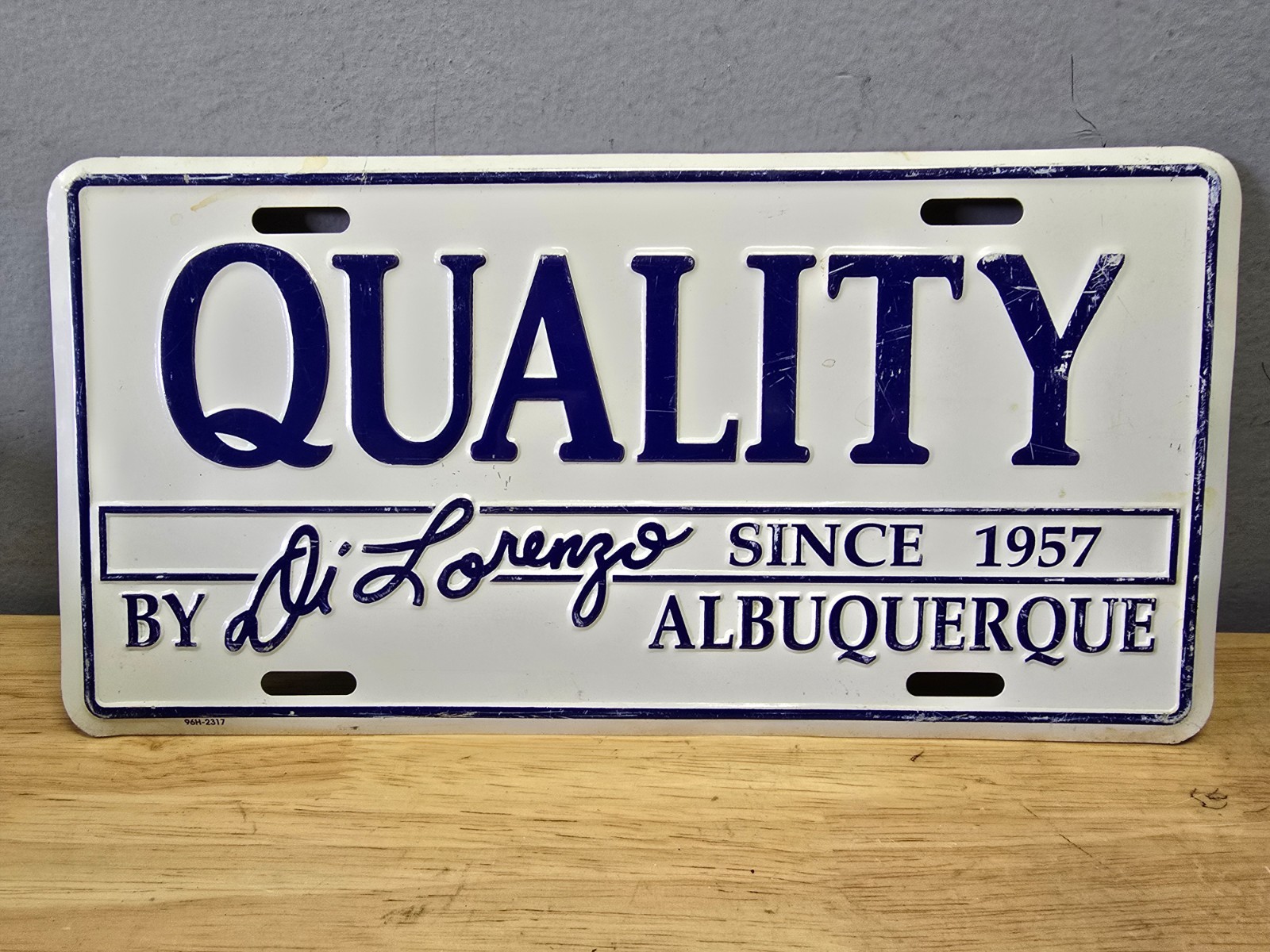 Vintage Quality DiLorenzo Albuquerque Novelty License Plate Since 1957 White