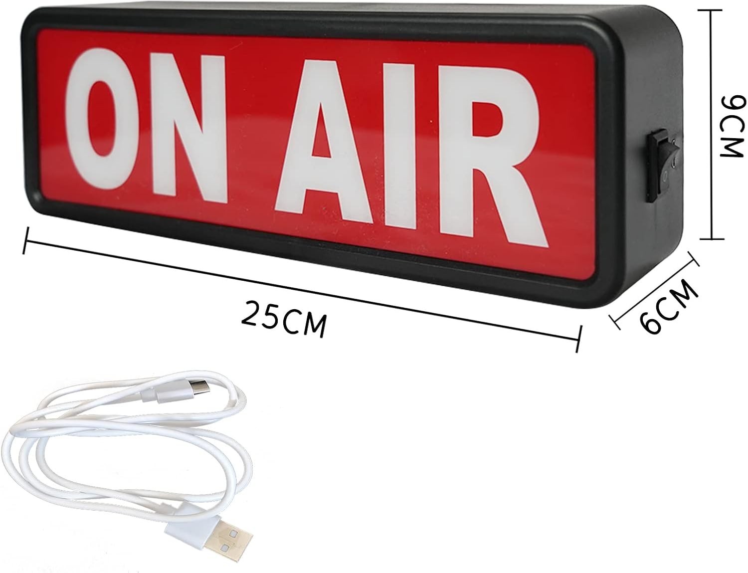 Modern Battery-Powered ON AIR LED Sign – Perfect for Streamers & Influencers