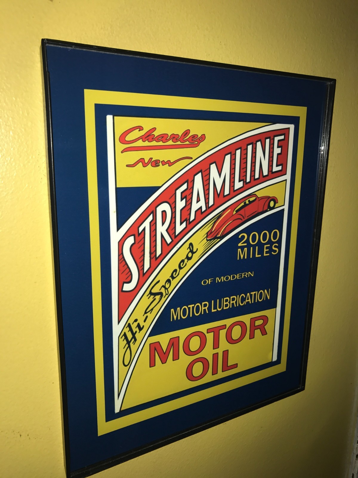 Streamline Motor Oil Gas Service Station Garage Mechanic Advertising Sign