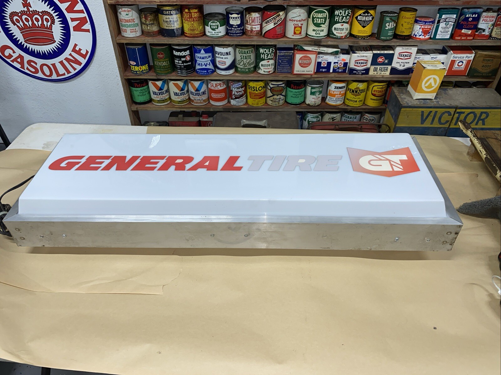 General Tire Dealer Lighted Sign Double Sided Check Out The Pics 2 Sided
