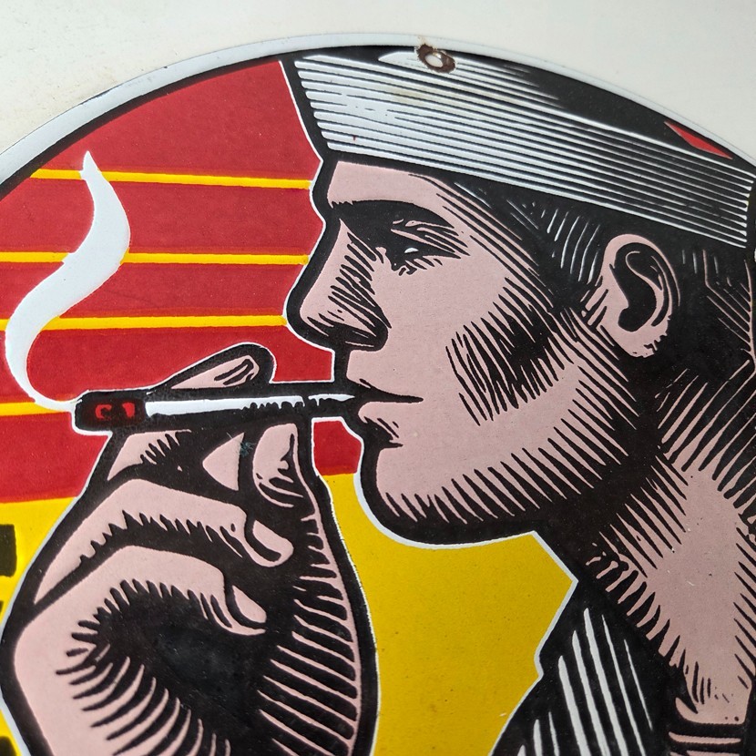 Vintage Tobacco Sign – Porcelain Players Navy Cut Gas Oil Pump Cigarettes Sign
