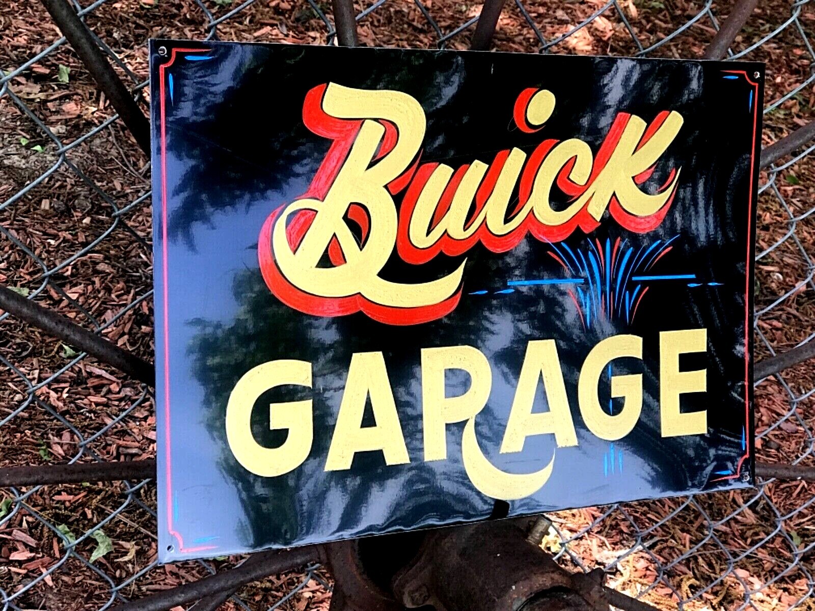 Vintage BUICK GM Chevy Garage Hand Painted HOT RAT ROD SHOP Car SIGN Pinstriped