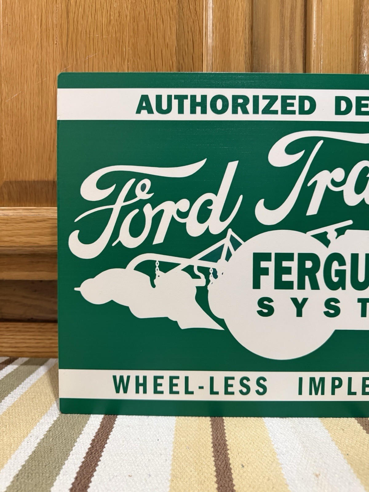 Ford Tractor Flange Sign Ferguson System Double Sided Vintage Style Wall Decor