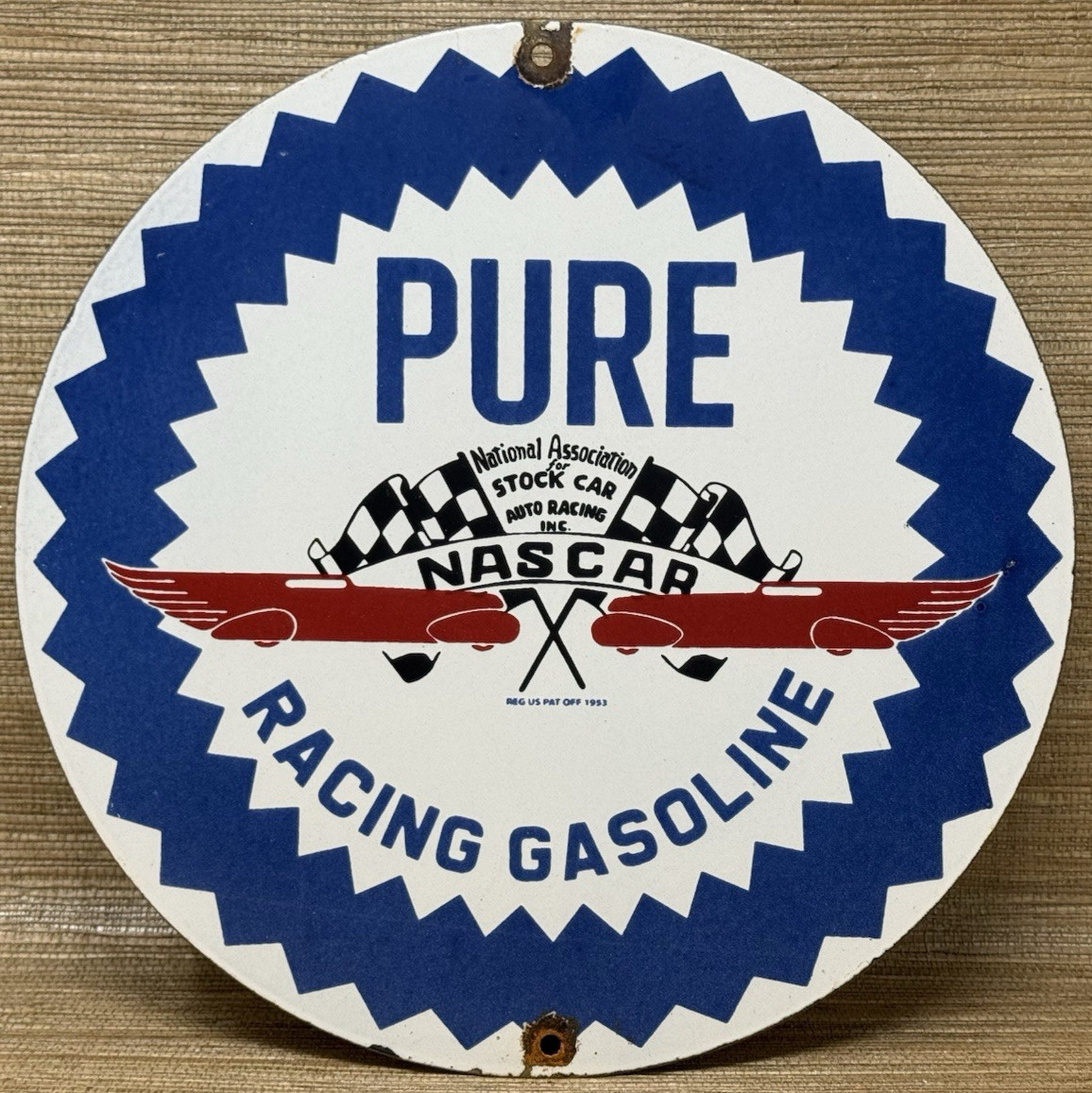 VINTAGE PURE GASOLINE PORCELAIN SIGN GAS STATION PUMP PLATE MOTOR OIL SERVICE