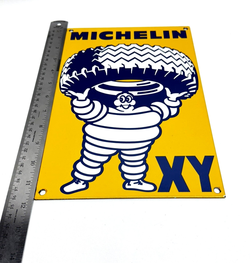 Michelin XY Heavy Duty Tires – Vintage Porcelain Sign – Service Station Garage