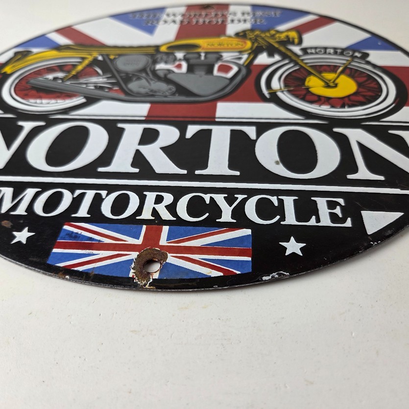 Vintage Norton Motorcycles Sign – Porcelain Automobiles Mechanic Gas Pump Sign