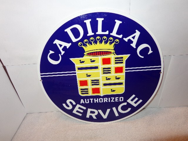 11 in CADILLAC AUTOMOBILE SERVICE ADVERTISING SIGN HEAVY DIE CUT METAL # S 248