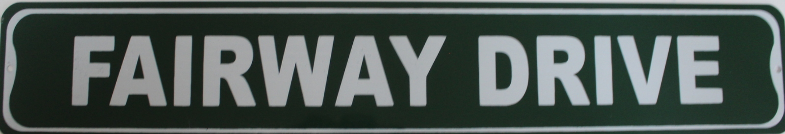Metal Street Sign Fairway Drive Green Golf Cave Bar Garage Door Decor 3″x18″