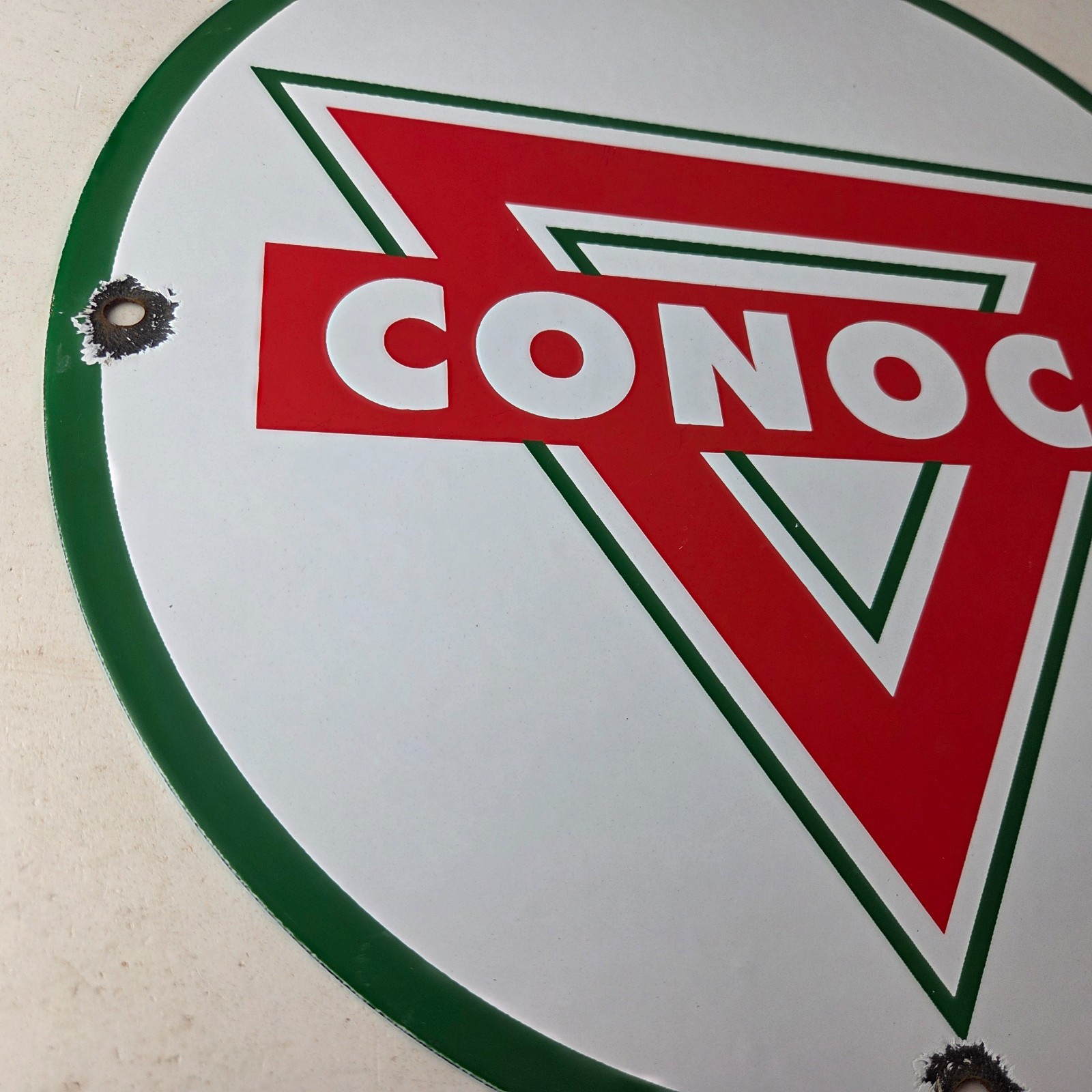Vintage Conoco Gasoline Sign – Porcelain Gas Pump Oil Drum Sign