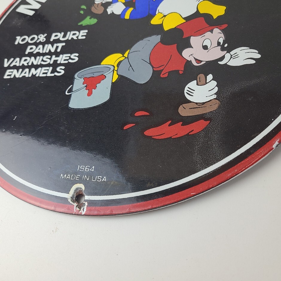 Vintage Martin Senour Paint Sign – Porcelain Varnishes Enamels Disney Gas Sign
