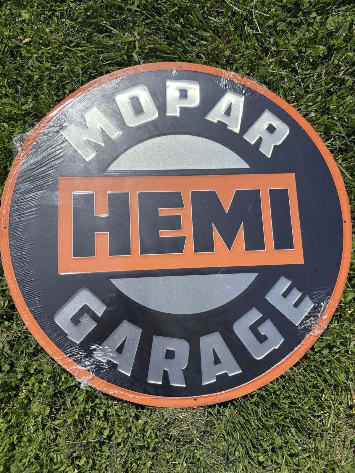 Mopar Hemi Garage Aluminum Metal Round Sign 18” Workshop Tin Metal Mechanic