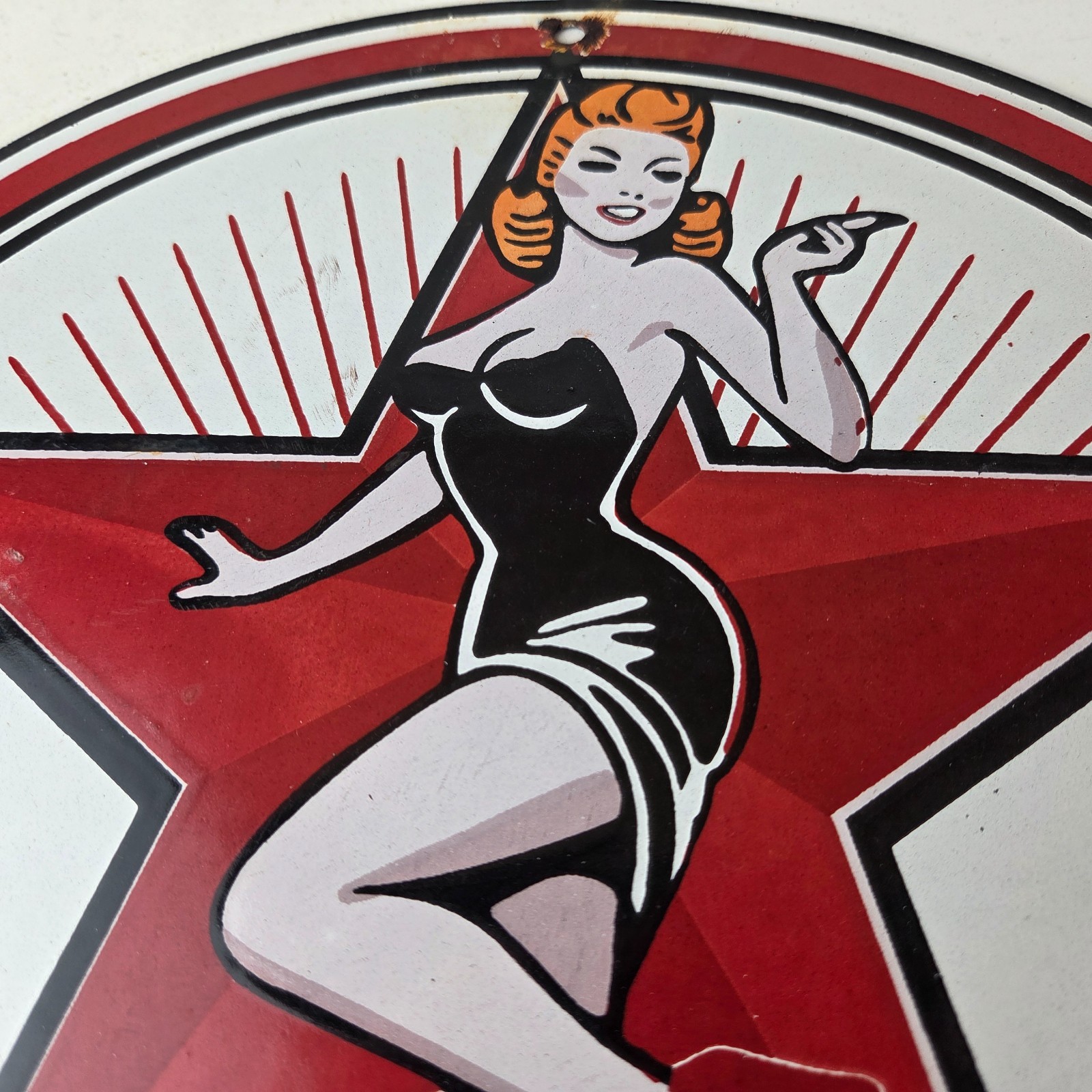 Vintage Texaco Gasoline Sign – Gas Service Station Pump Porcelain Sign