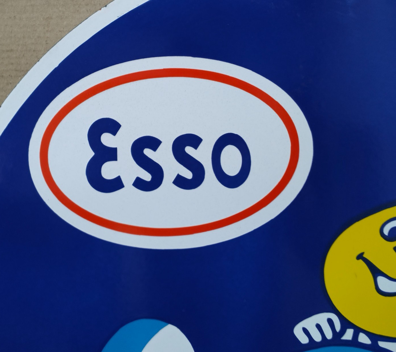 Esso Porcelain Enamel Sign 30 X 30 Inches 1 sides