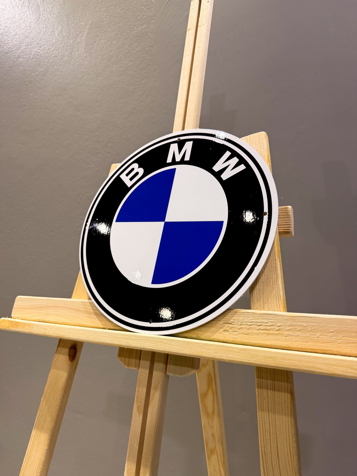 BMW White Ring Round Logo Heavy Metal Sign – Classic Garage Sign – 30 cm (11.8”)