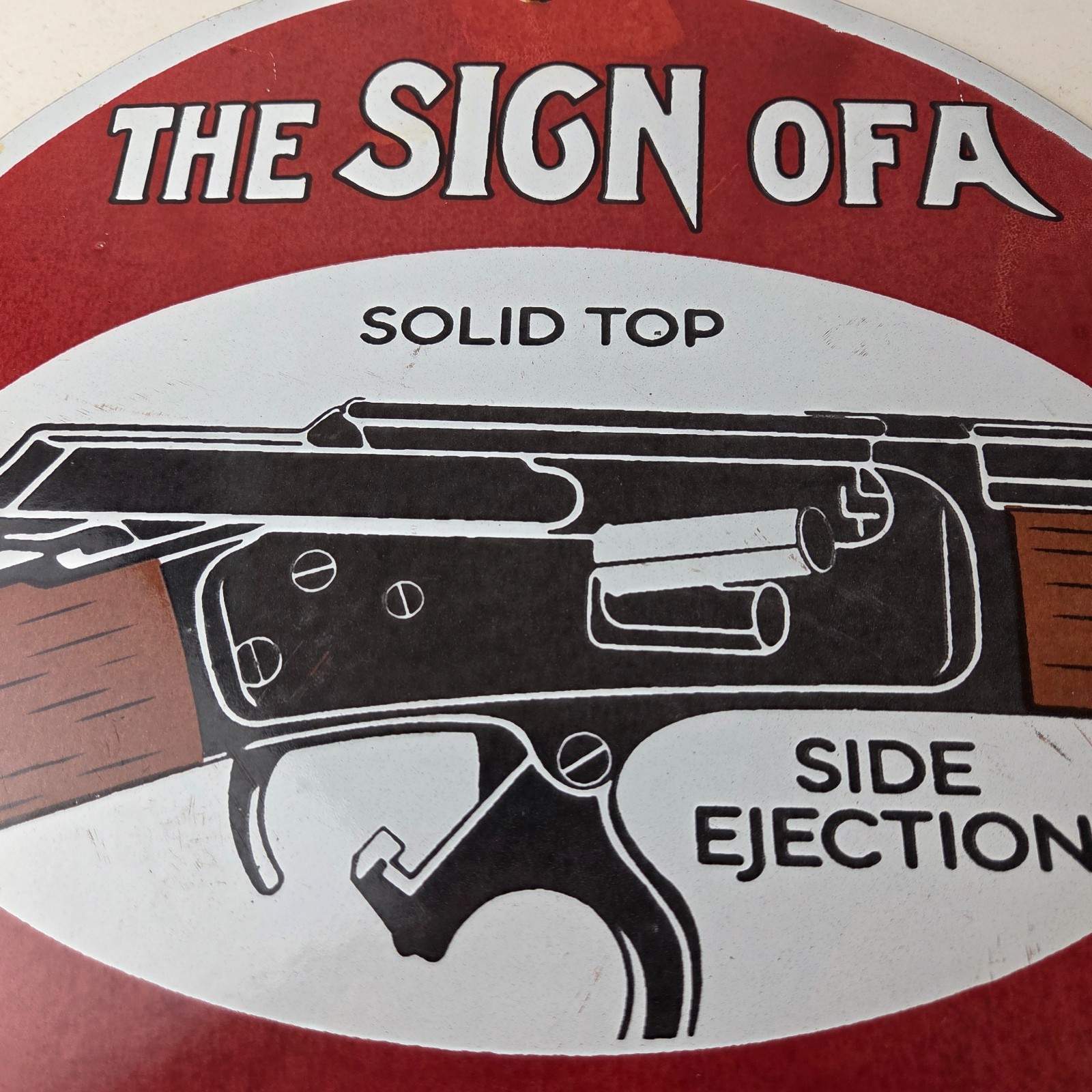 Vintage Marlin Solid Top Side Ejection Porcelain Signs – Lever Rifle Signs