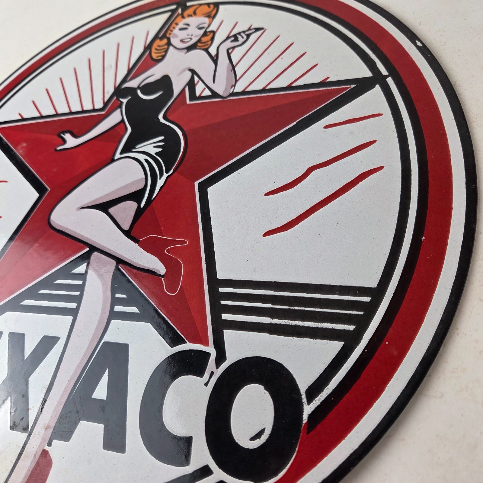 Vintage Texaco Gasoline Sign – Gas Service Station Pump Porcelain Sign