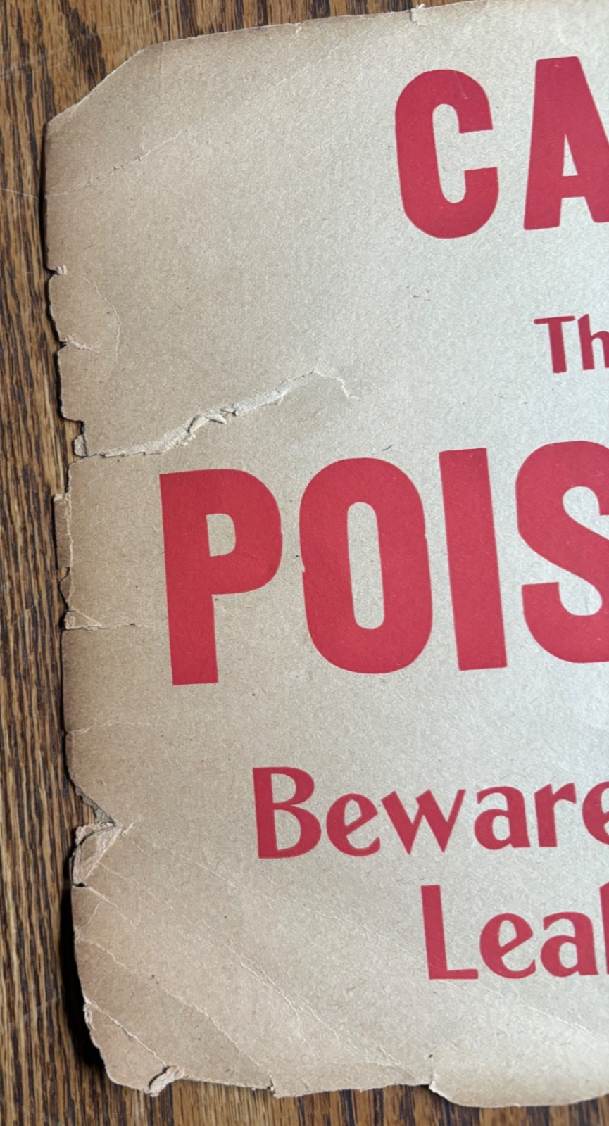 Antique Railroad Poison Gas Warning Placard Sign Freight Car Hazmat 1940s
