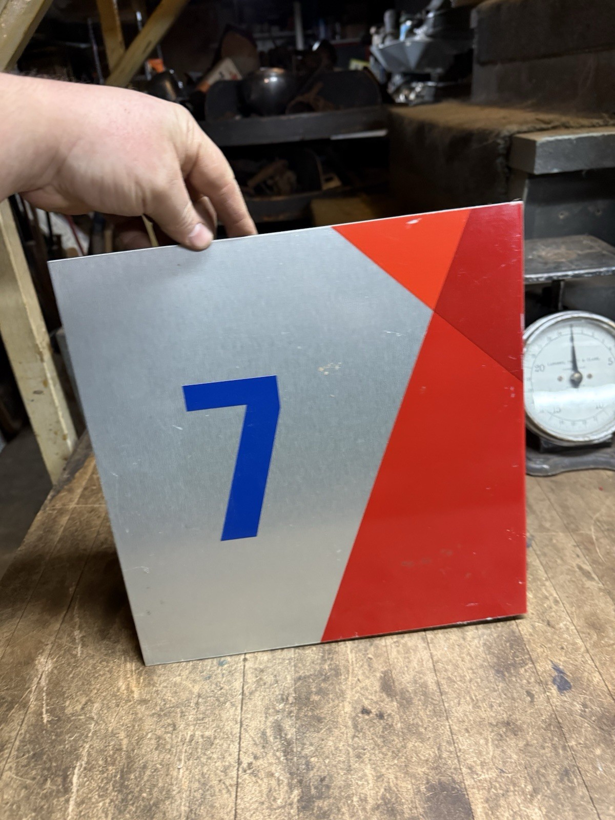 New NOS Gas Pump Fuel Citgo No 7 Seven Station Number Marker Metal Flange Sign