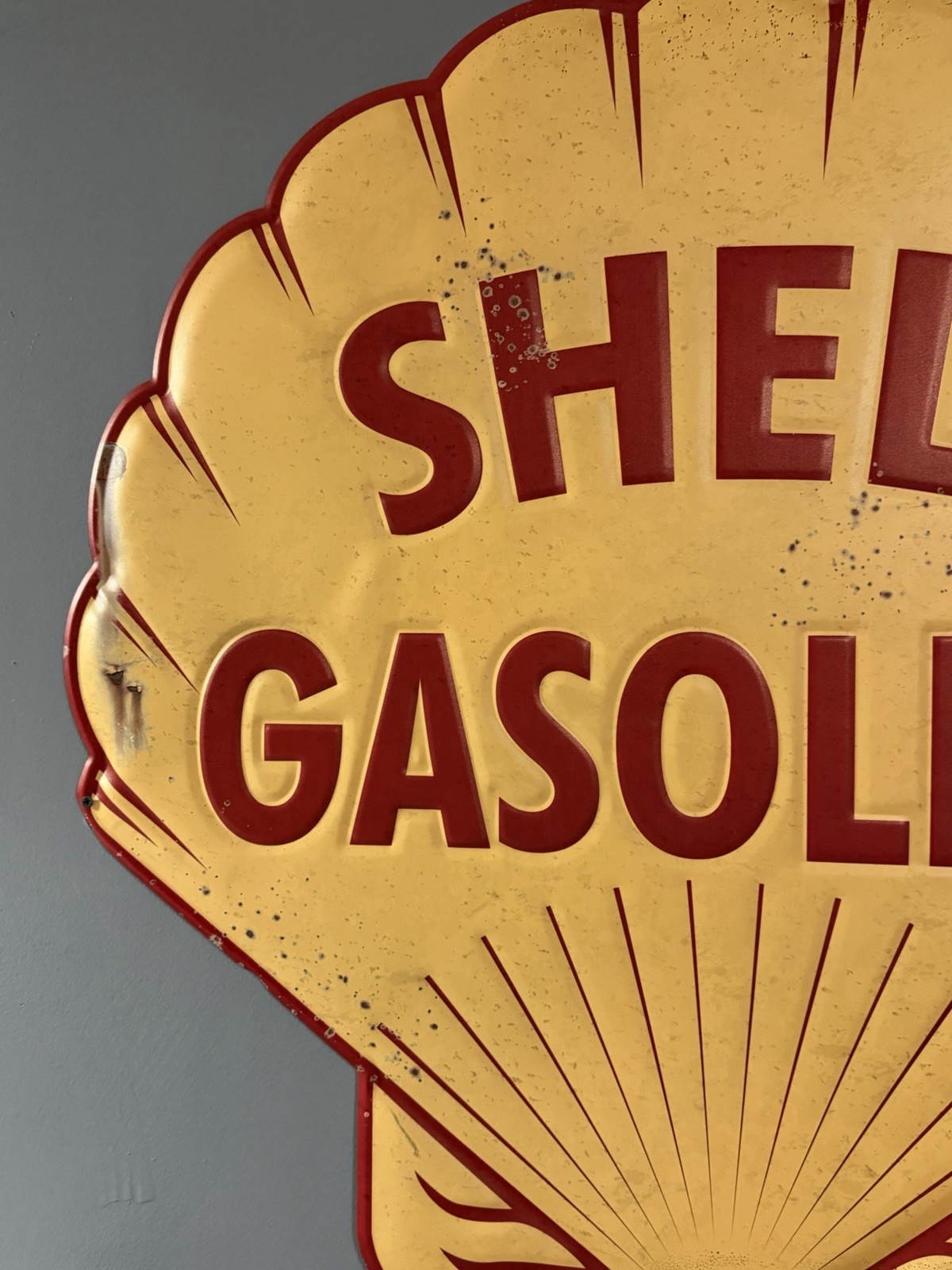 LARGE 36″ Shell Gasoline Gas & Oil Station Reproduction Metal Sign Garage Barn!