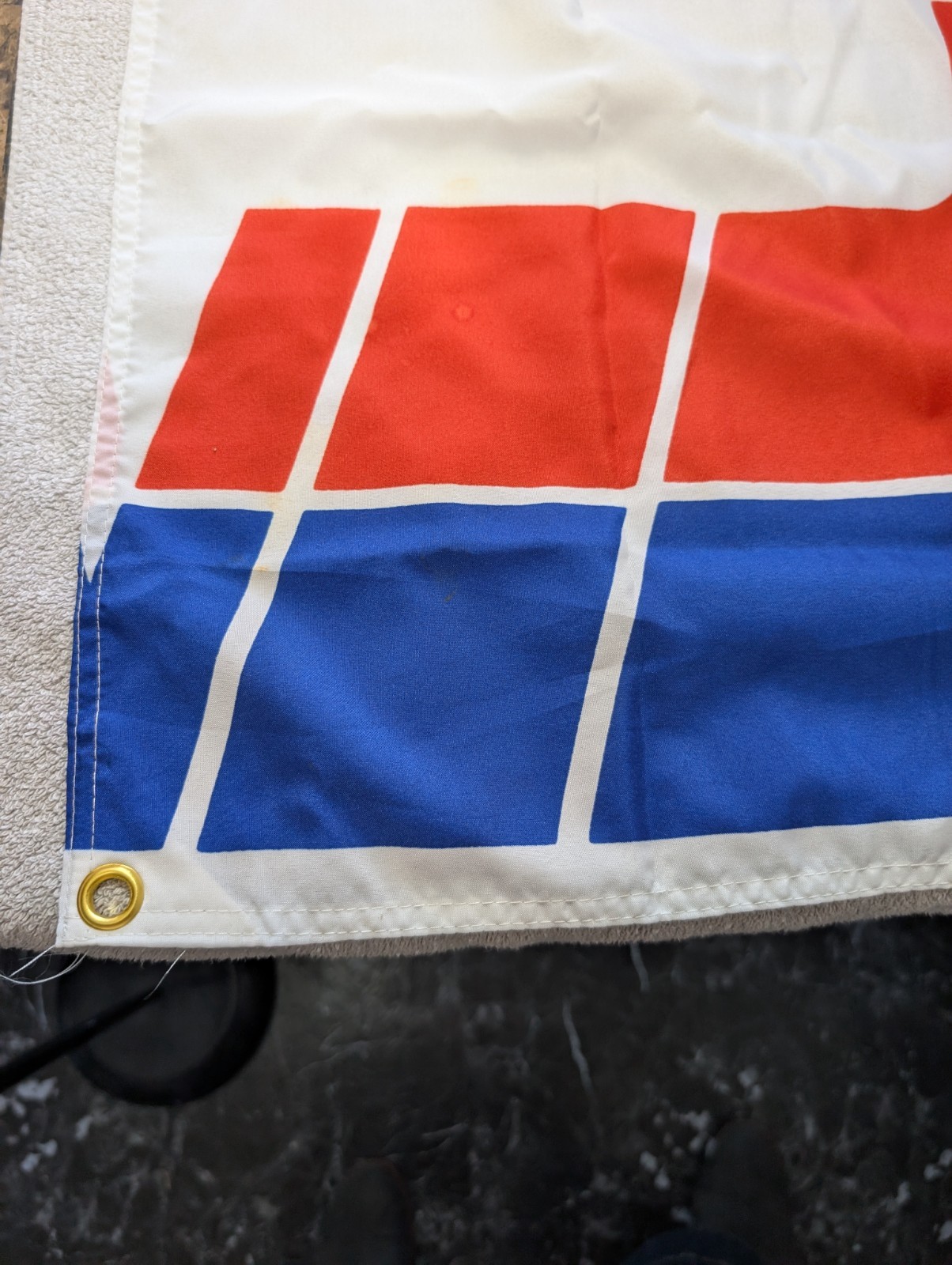 Rare Fina First Motor Oil Advertising Flag Pit Lane Racing Collectible Banner