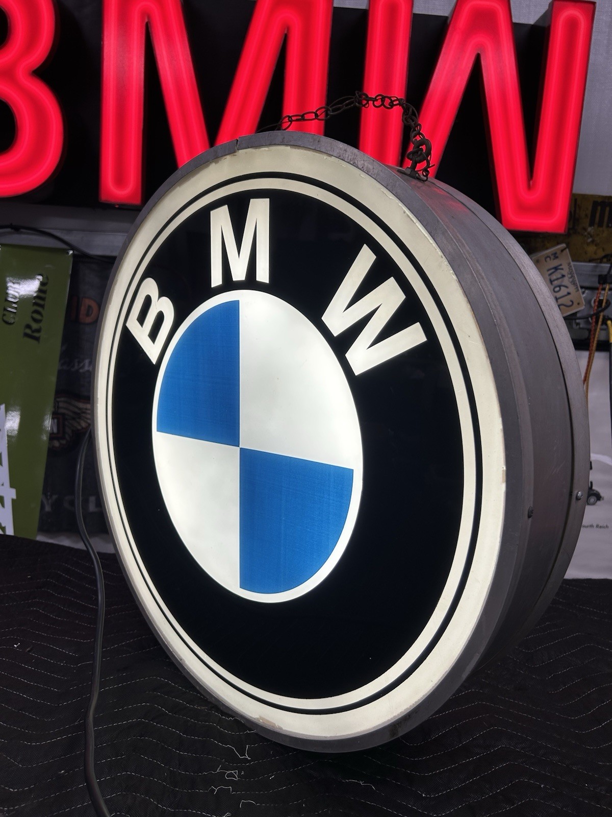 BMW Double Sided Illuminated Dealer Sign Underwriters Rare Collectible