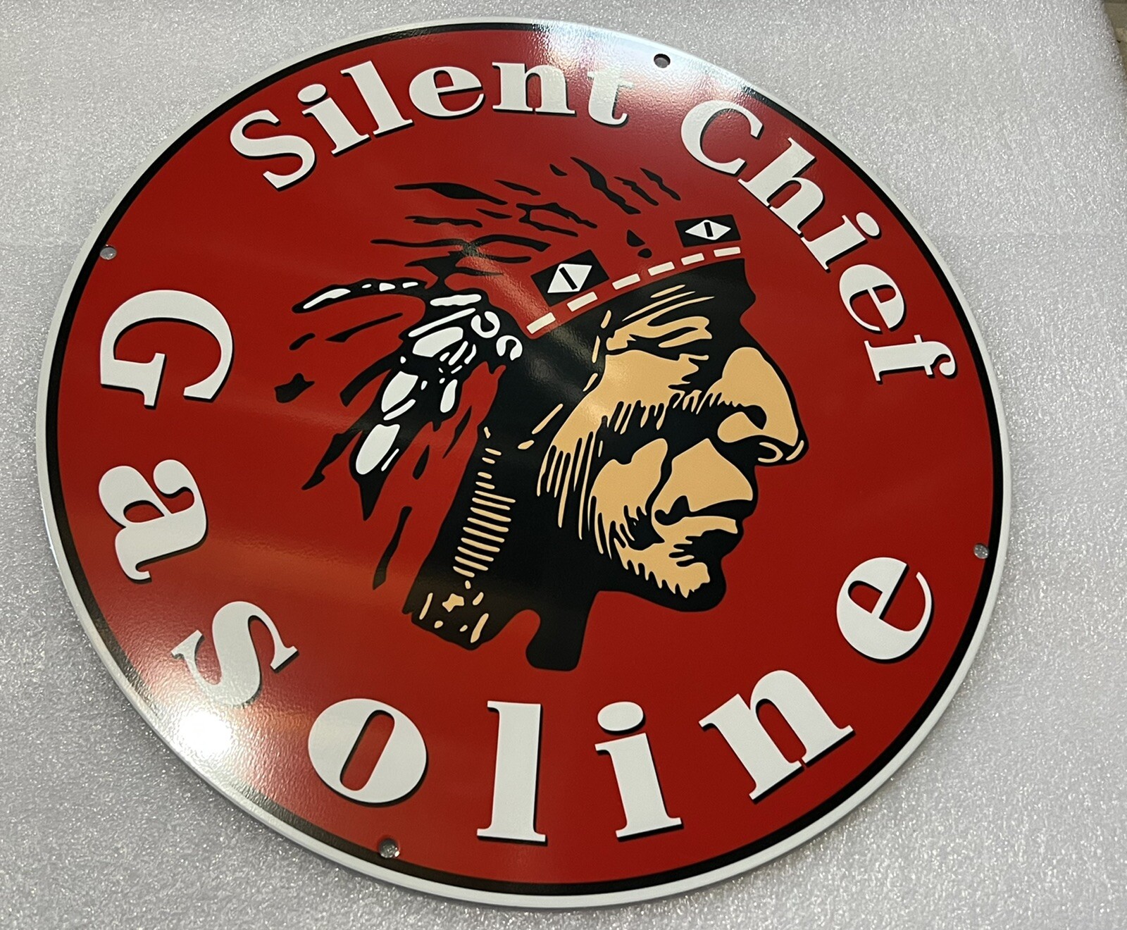 Indian Chief Gasoline Heavy Steel Sign Vintage Metal Style Motor Oil Gas Pump
