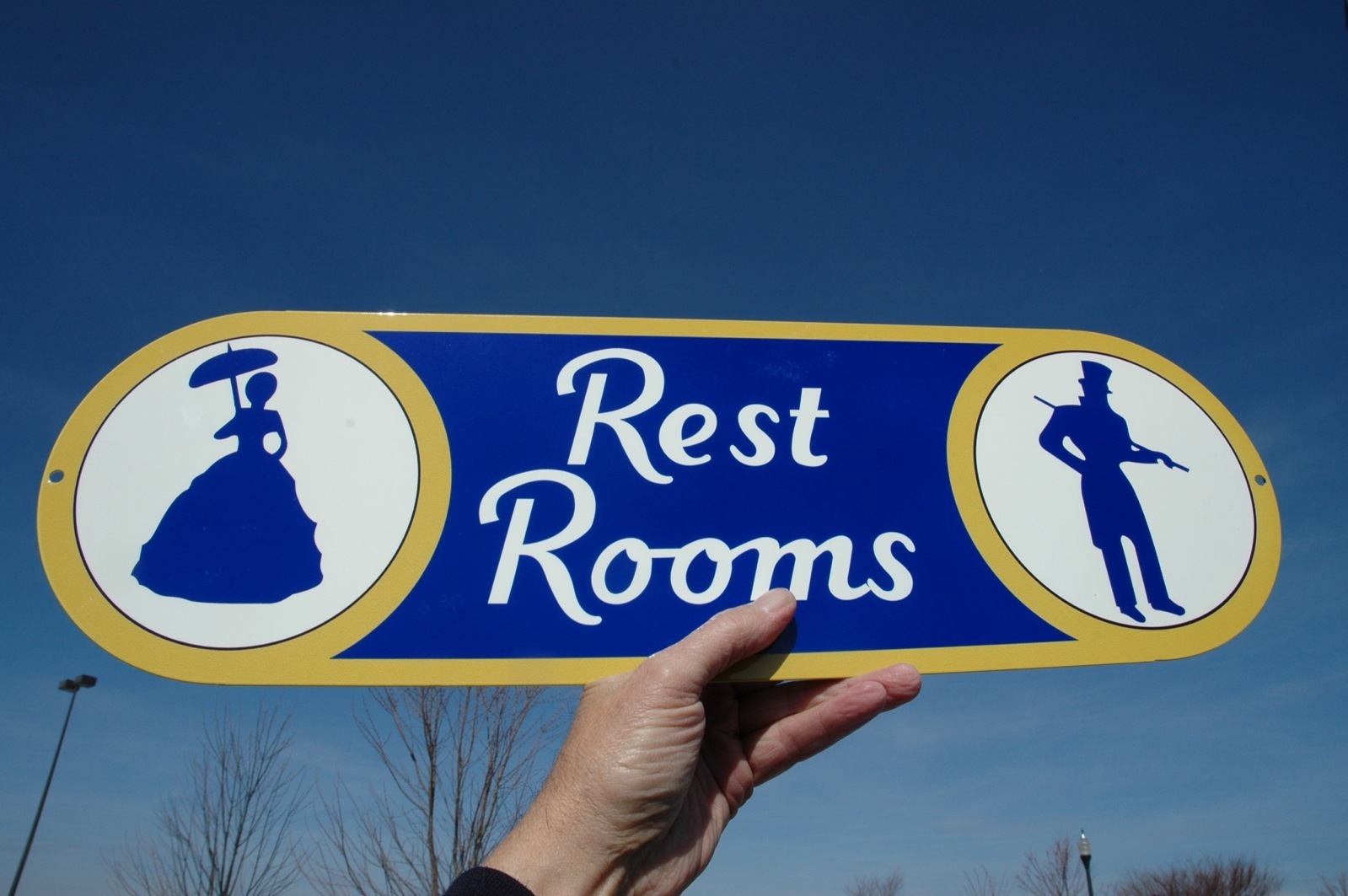  OLD STYLE 2 FT SUNOCO GULF EXON SHELL AMOCO STATION RESTROOM STL SIGN USA MADE