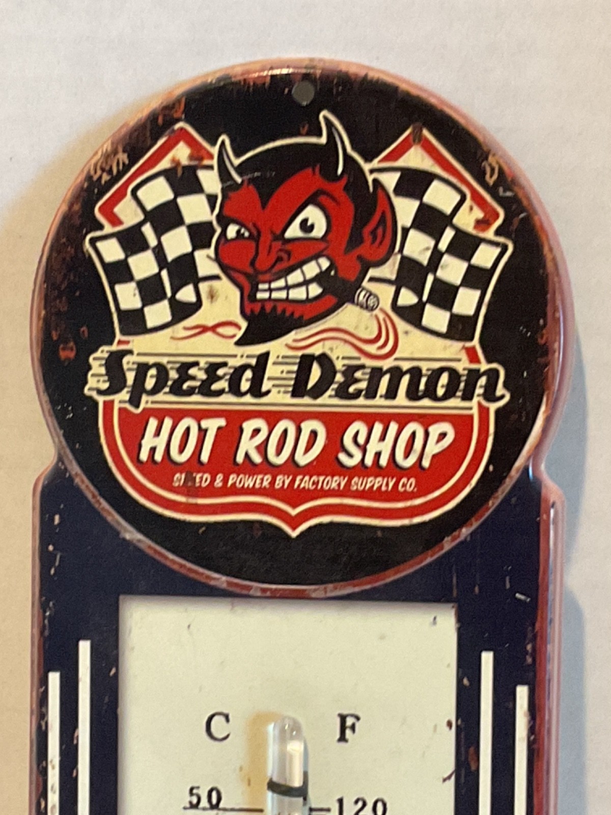 RARE FIND find vintage “Speed Demon hot rod shop” thermo adverisement 1960s