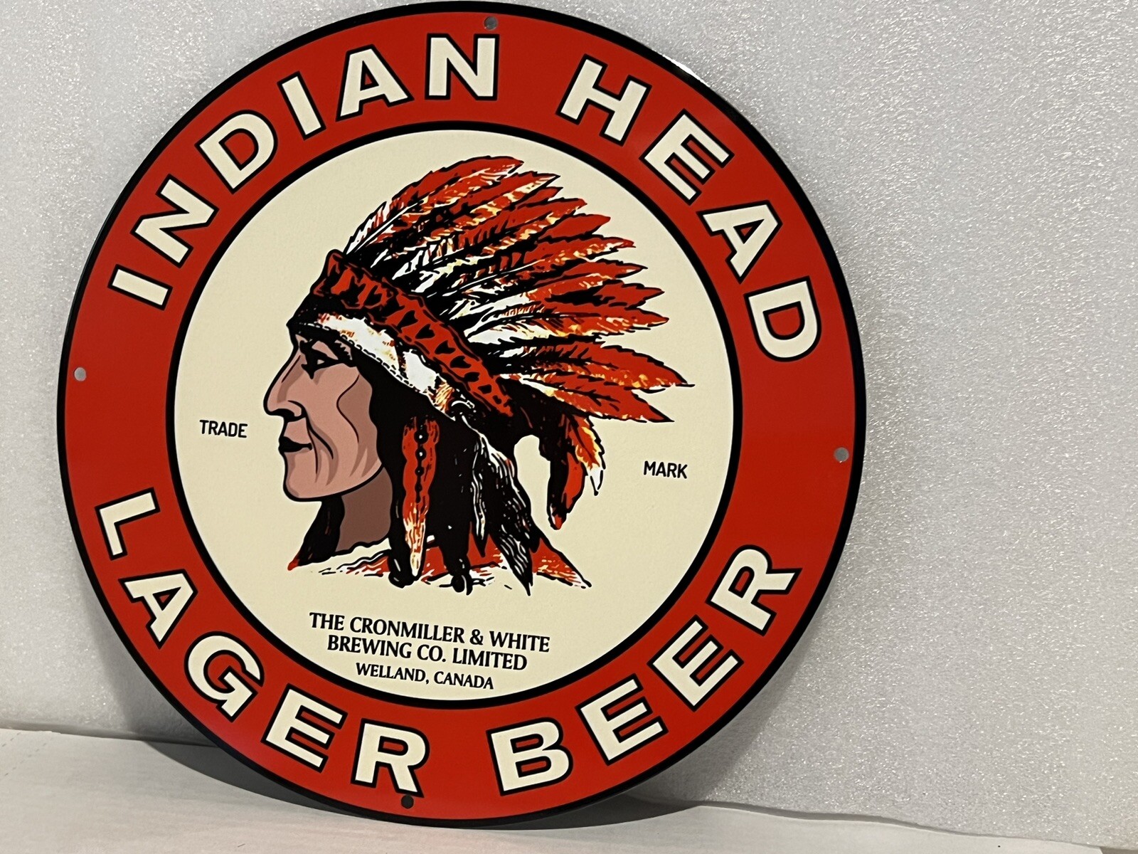 12” Indian Head Lager Beer Heavy Metal Vintage Style Steel Sign